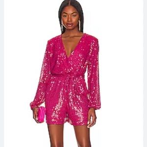 BCBG Pink sequin romper